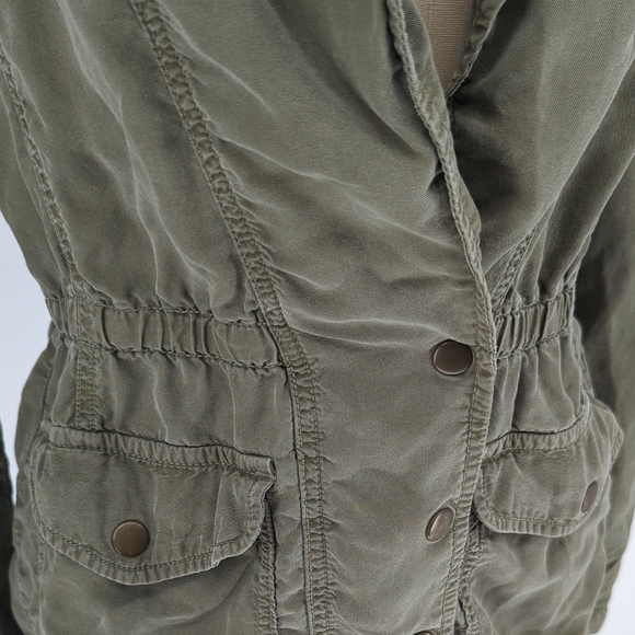 30135 Lucky Brand Military Jacket Olive Green size XSmall casual army retro - Picture 4 of 8